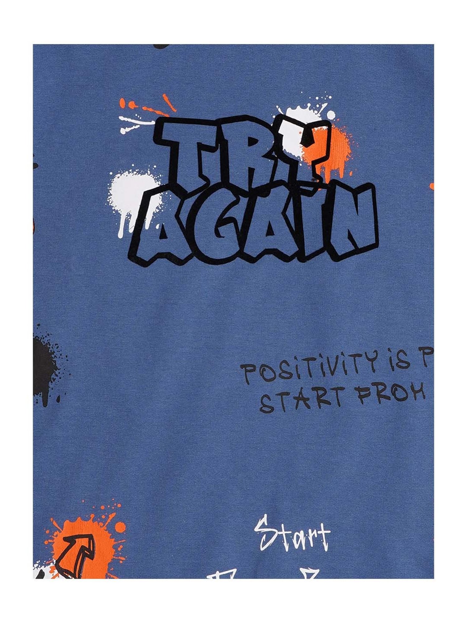 Cavio Kids Blue Cotton Printed T-Shirt Set