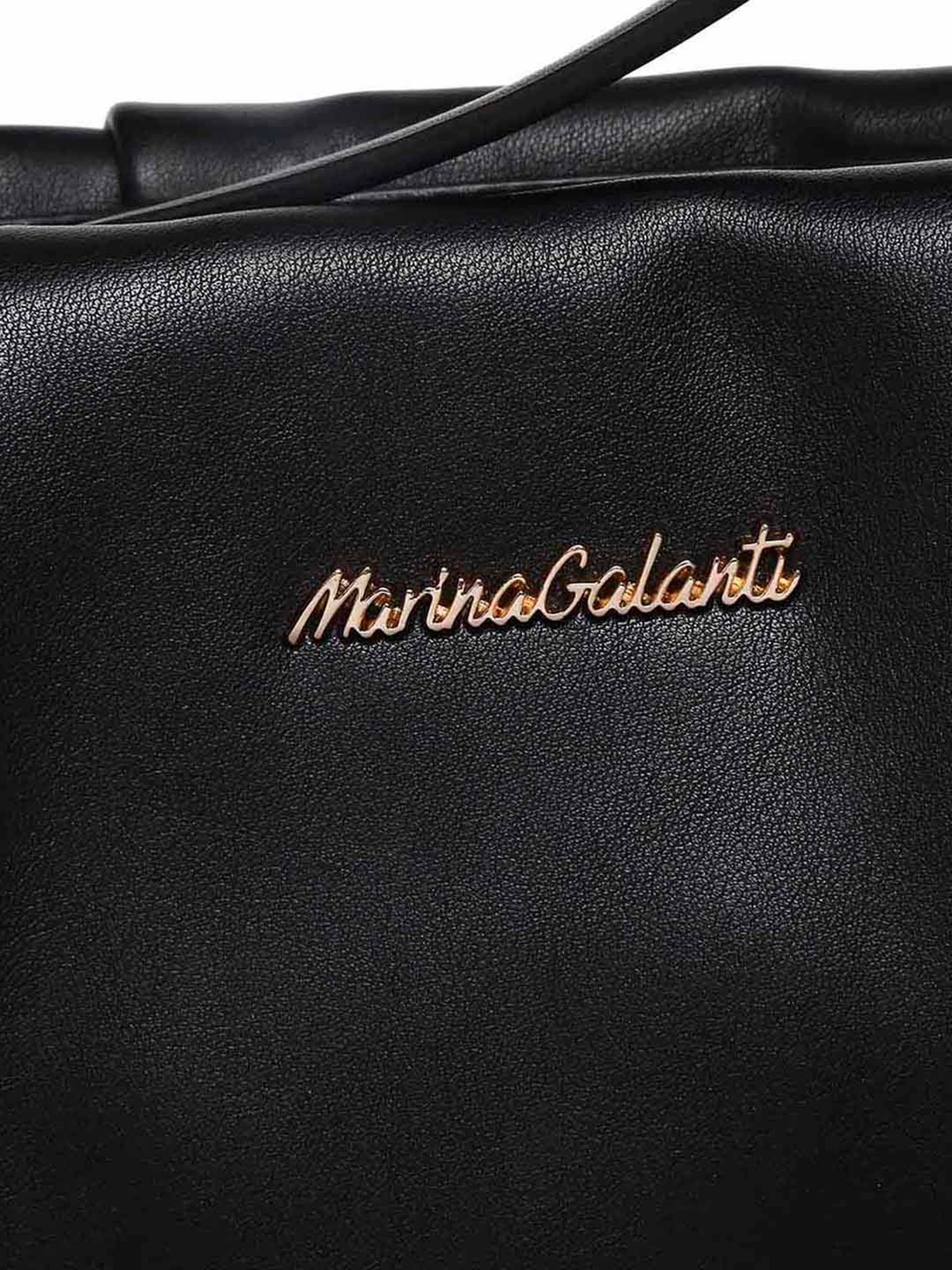 Marina Galanti Black Textured Medium Baguette Bag