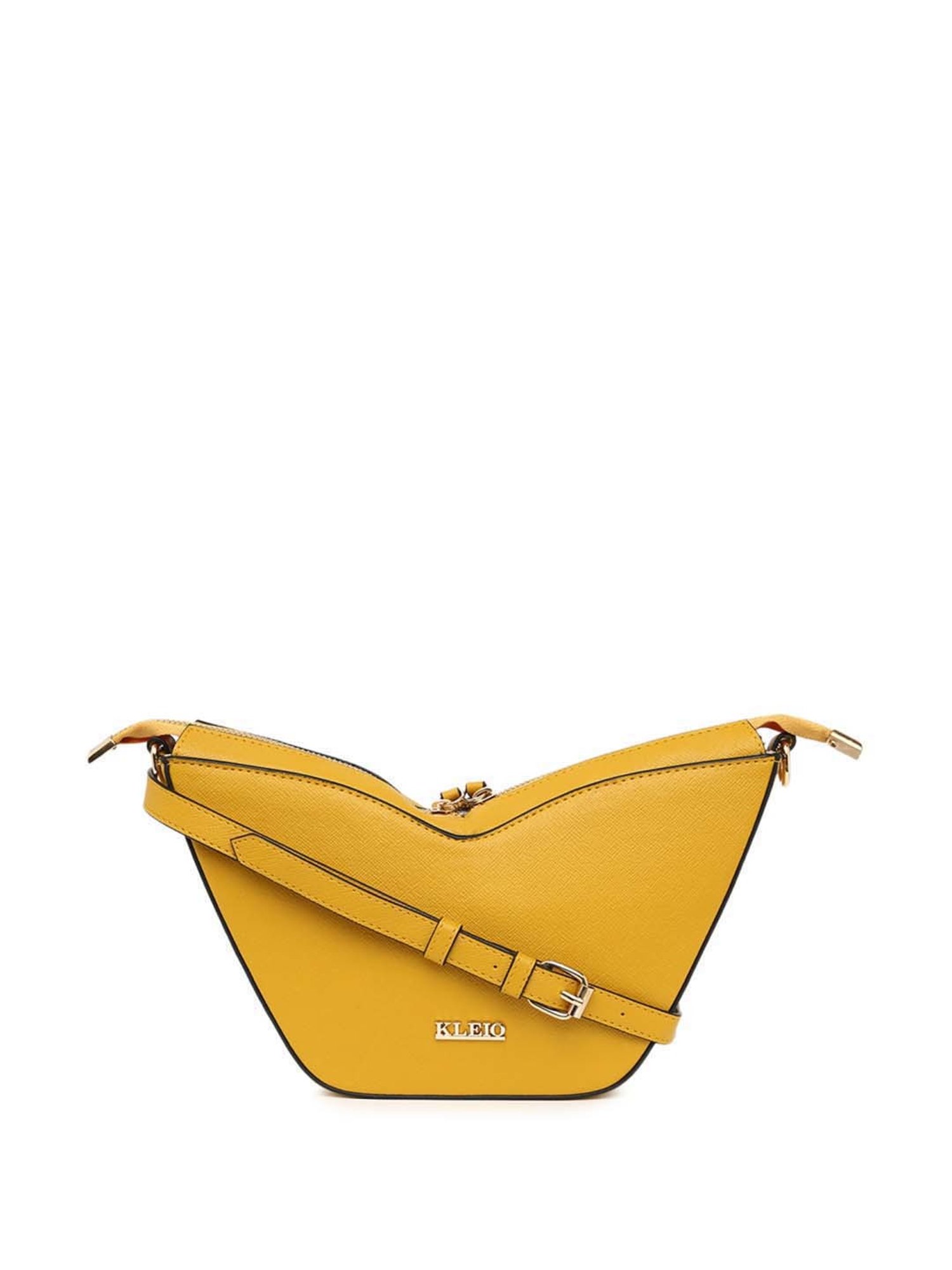 KLEIO Mustard Solid Small Sling Handbag