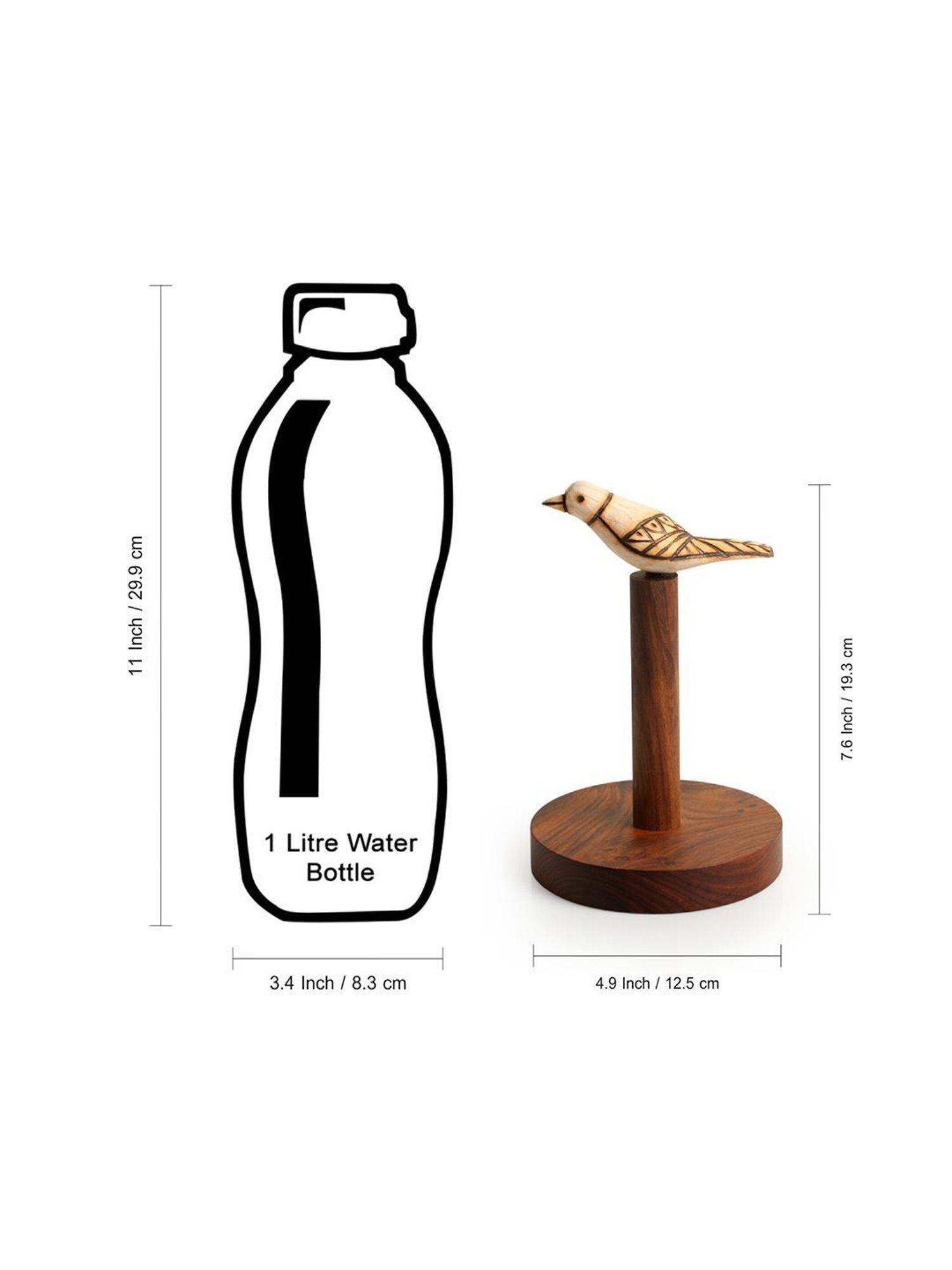 ExclusiveLane Brown Sheesham Wood Soaring Bird Handcrafted Tissue Roll Holder