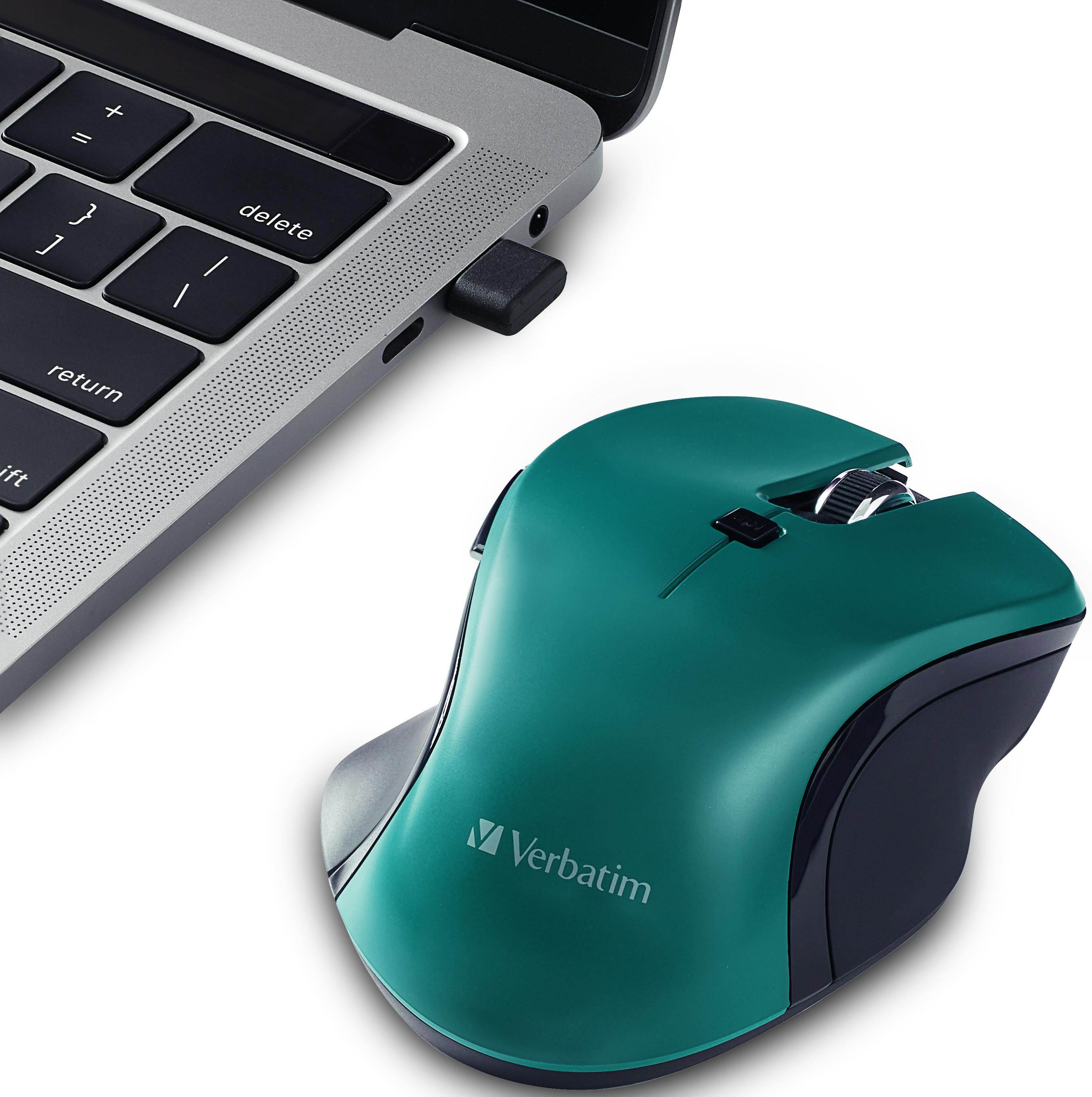 Verbatim USB-C Wireless Blue LED Mouse Teal 70247