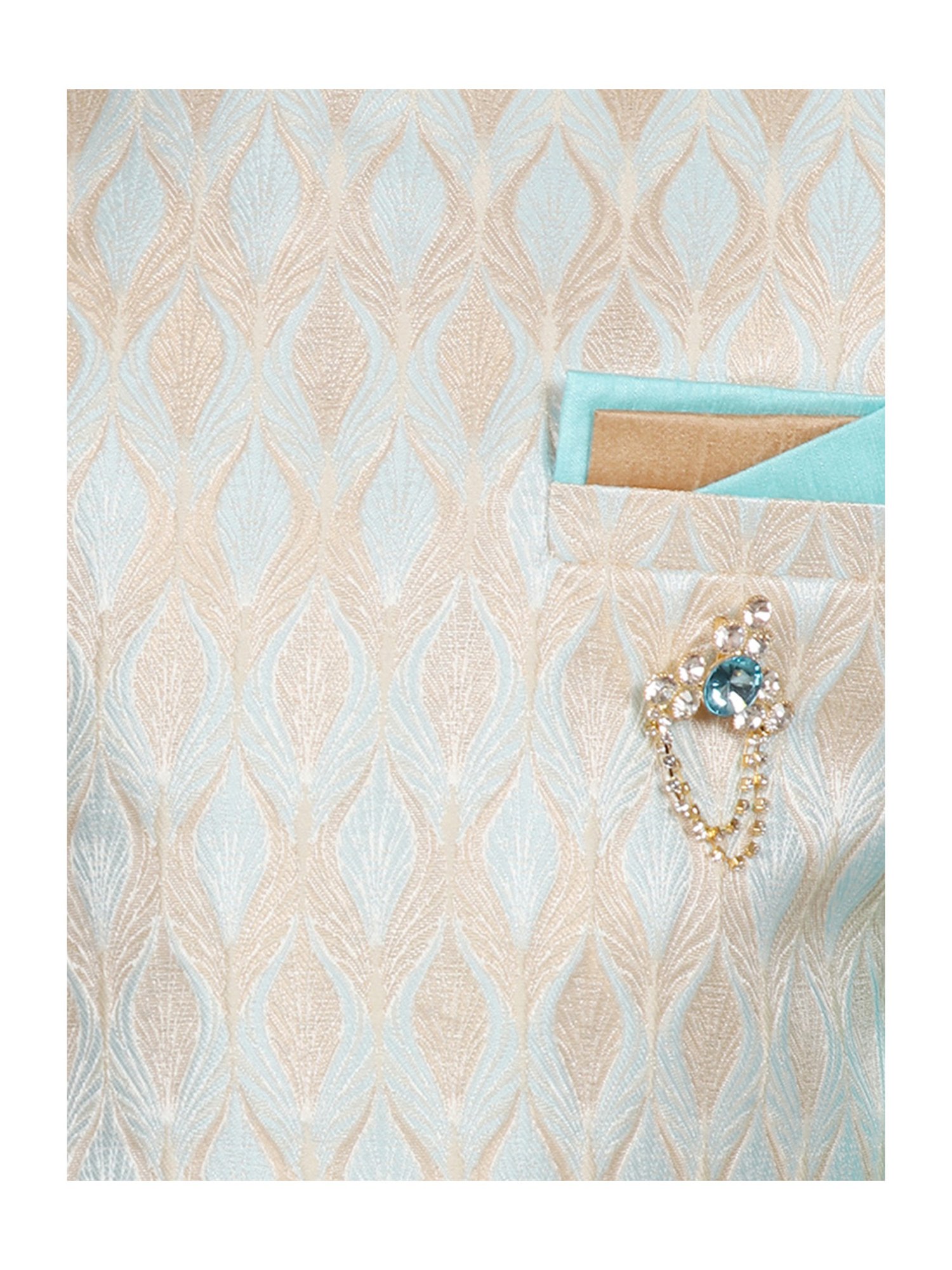 SG Yuvraj Kids Blue & Brown Printed Sherwani with Pyjama