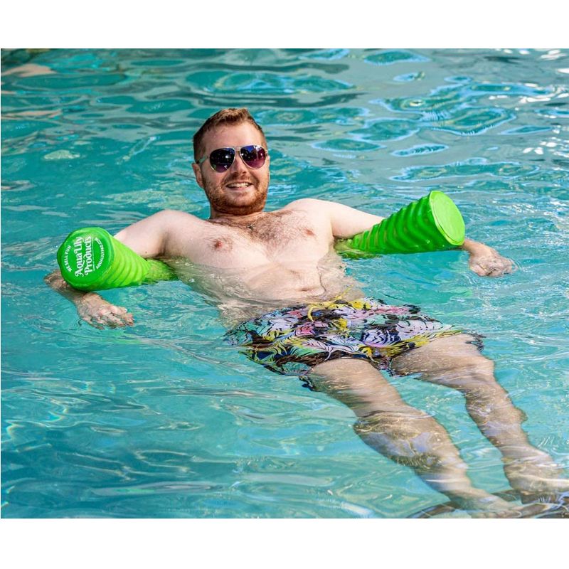 Aqua Lily Pad Durable Buoyant Soft Vinyl Foam Pool Noodle Float for Swimming, Exercising, and Floating, Supports 250 Pounds (Lime Green)