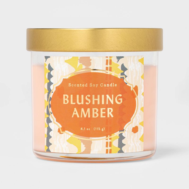 4.1oz Lidded Glass Jar Blushing Amber Candle - Opalhouse™