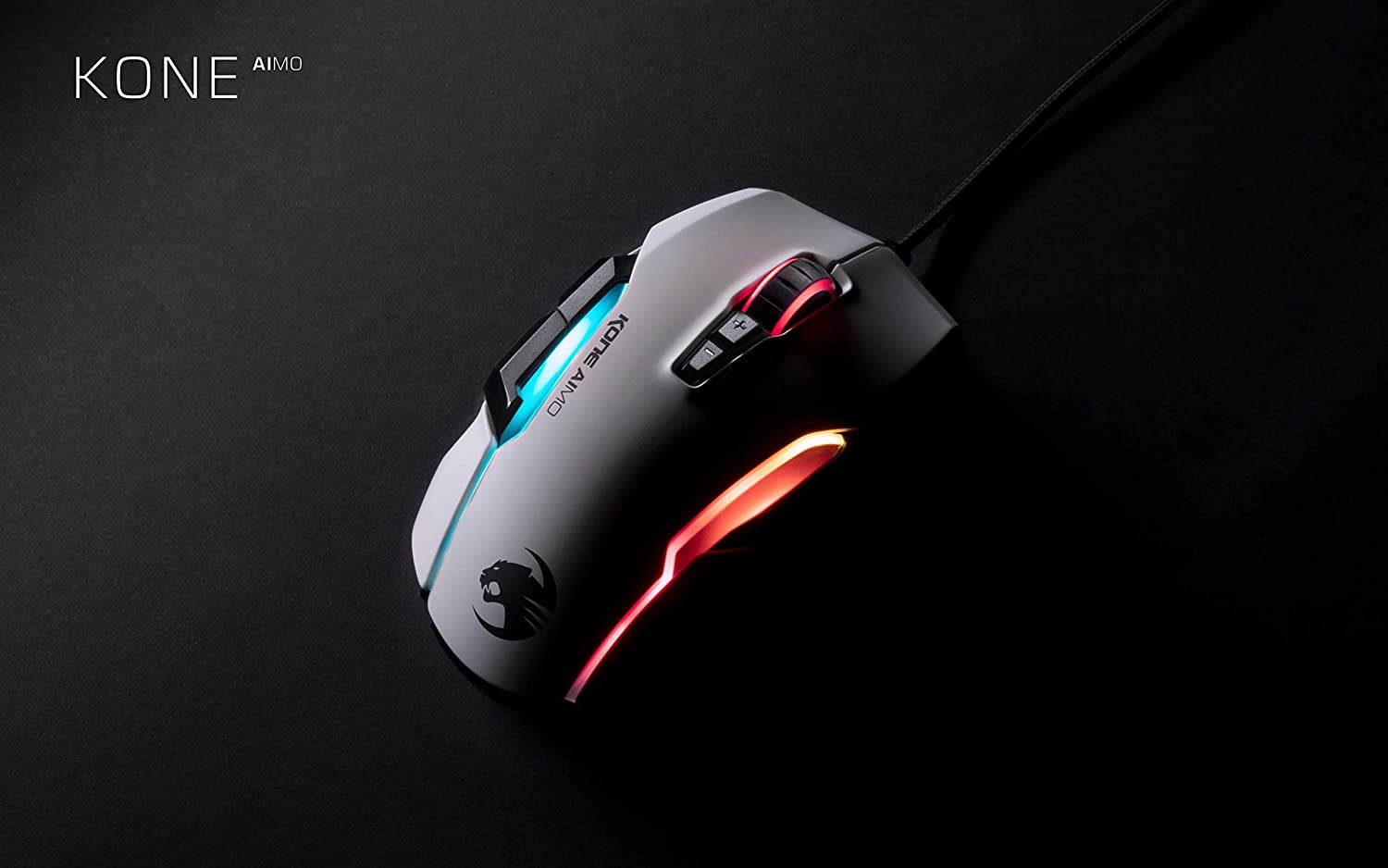 ROCCAT Kone AIMO Gaming Mouse (High Precision, Optical Owl-Eye Sensor (100 to 16.000 DPI), RGB Aimo LED Illumination, 23 Programmable Keys, Designed in Germany) White(Remastered)
