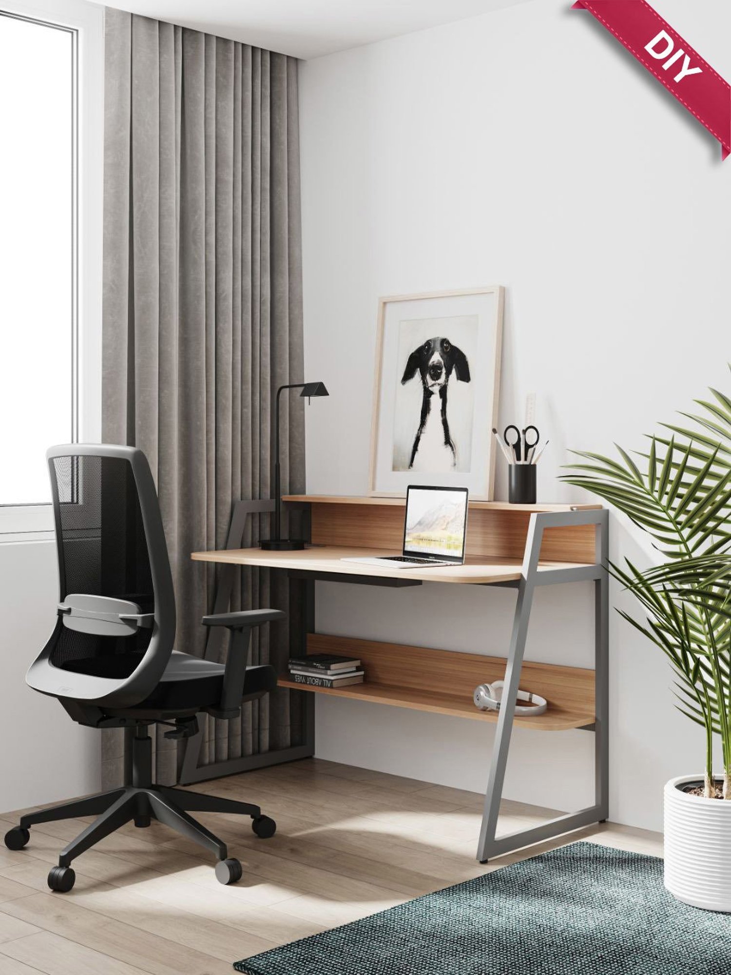 HNI India Fluence Black PU Foam Lumbar Support Office Desk Chair