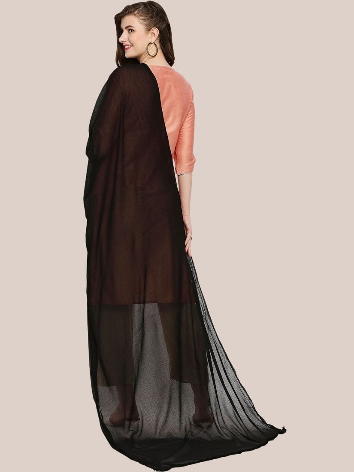Dupatta Bazaar Black Cotton Dupatta
