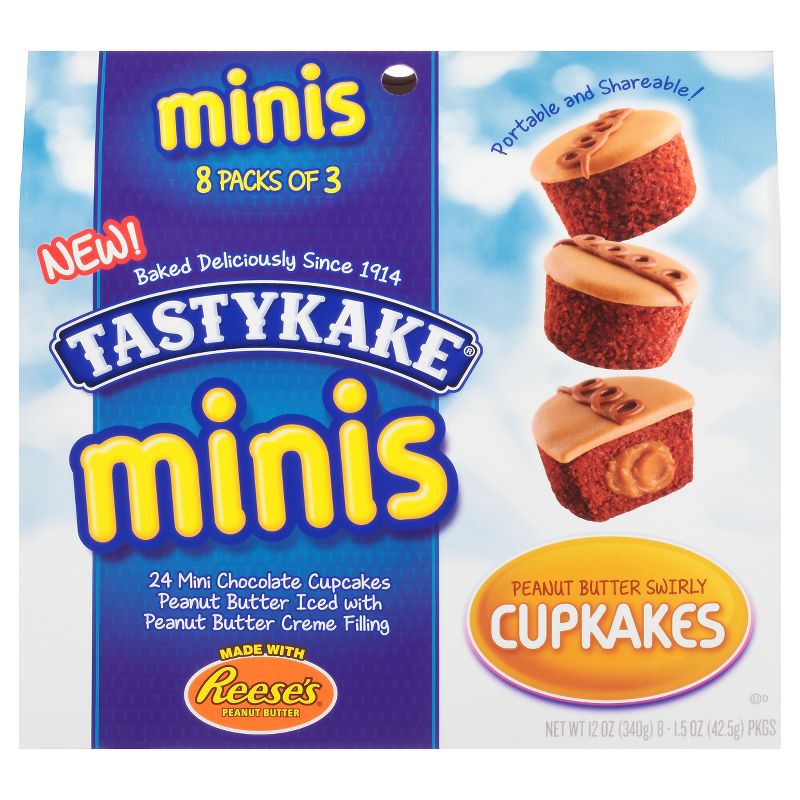 Tastykake Mini Peanut Butter Swirly Cupkakes - 24ct/12oz