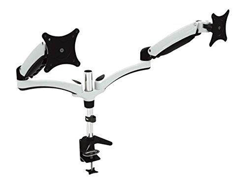 Dual Articulating Monitor Mount. Clamp Base. Supports 15 to 28" monitors. VESA Mounting
