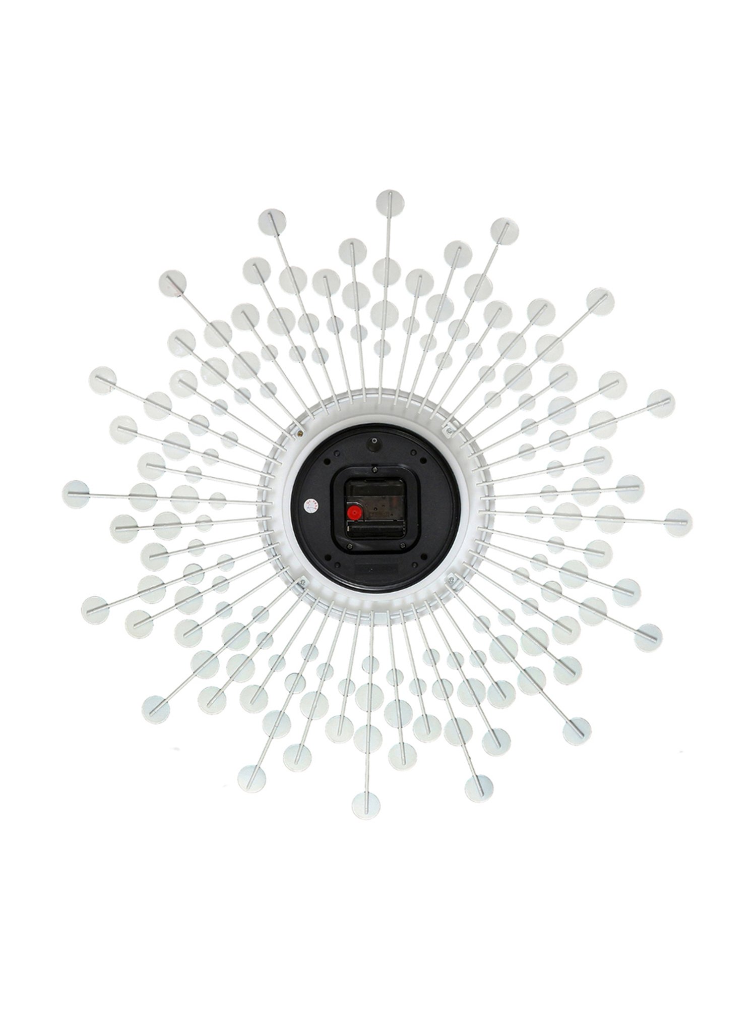 CHRONIKLE Round Embellished White & Yellow Iron Wall Clock