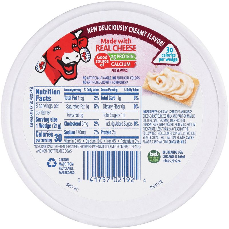 The Laughing Cow Aged White Cheddar Bacon Wedge - 8ct