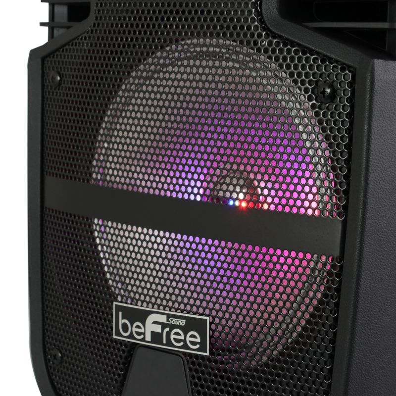 beFree Sound 8in 400 Watt Bluetooth Portable Party PA Speaker System with Illuminating Lights