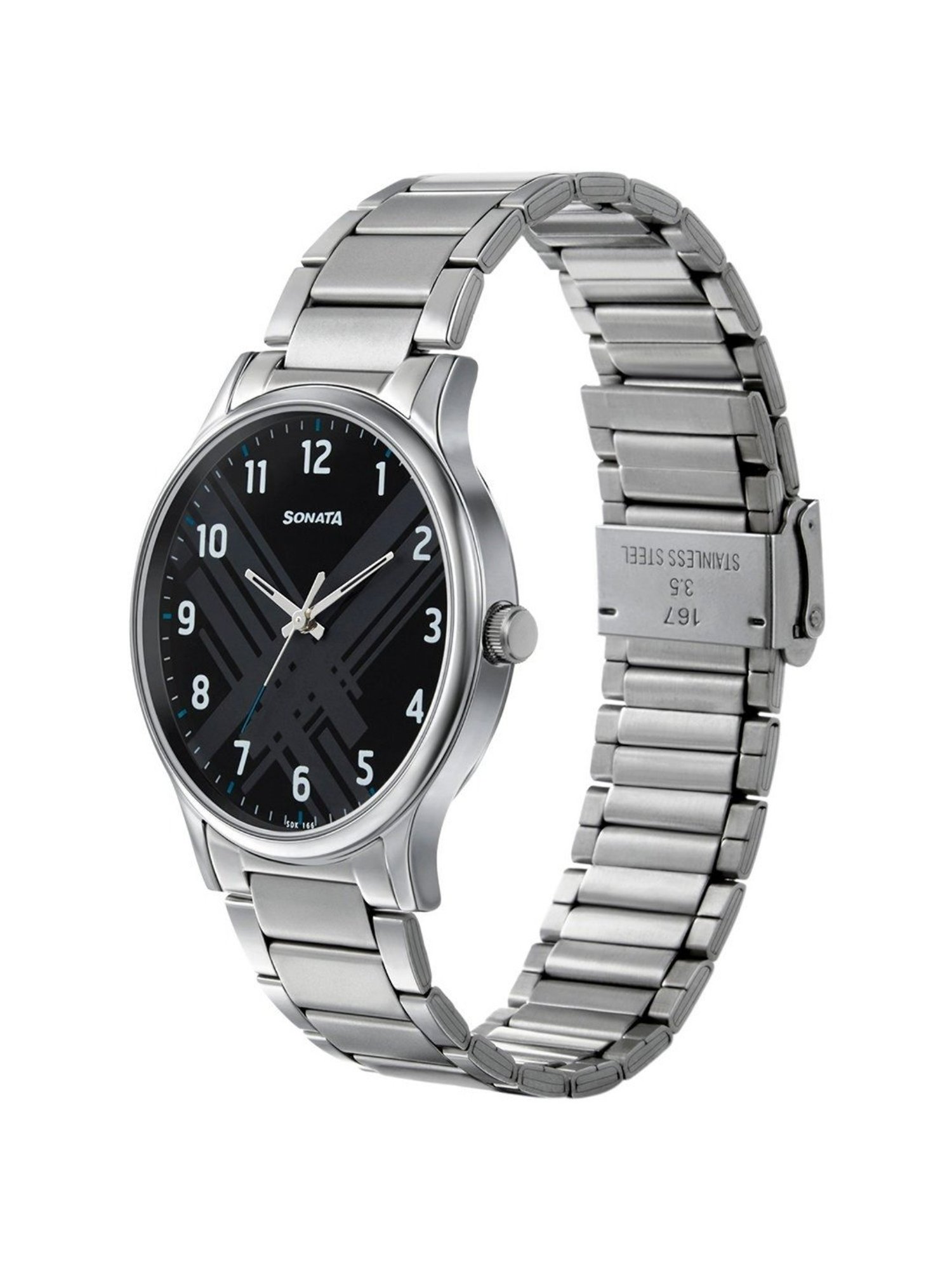 Sonata NR77105SM02W Smart Plaid Analog Watch for Men