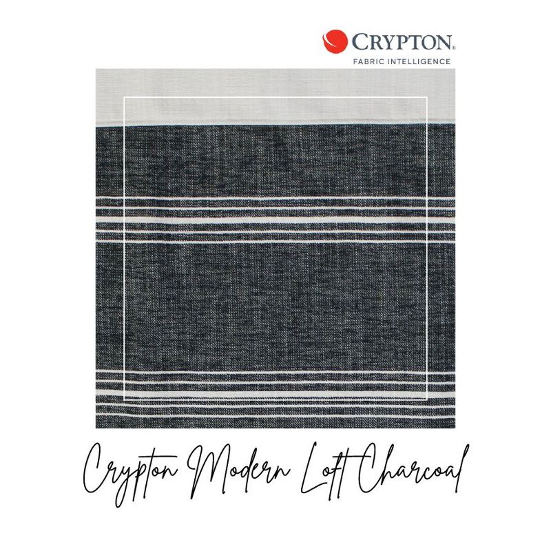 THE STAIR BARRIER 36 to 42 Inch Banister to Banister Fabric Baby Kids Pet Safety Gate for Children, Dogs, and Cats, Crypton Modern Loft Charcoal Snow