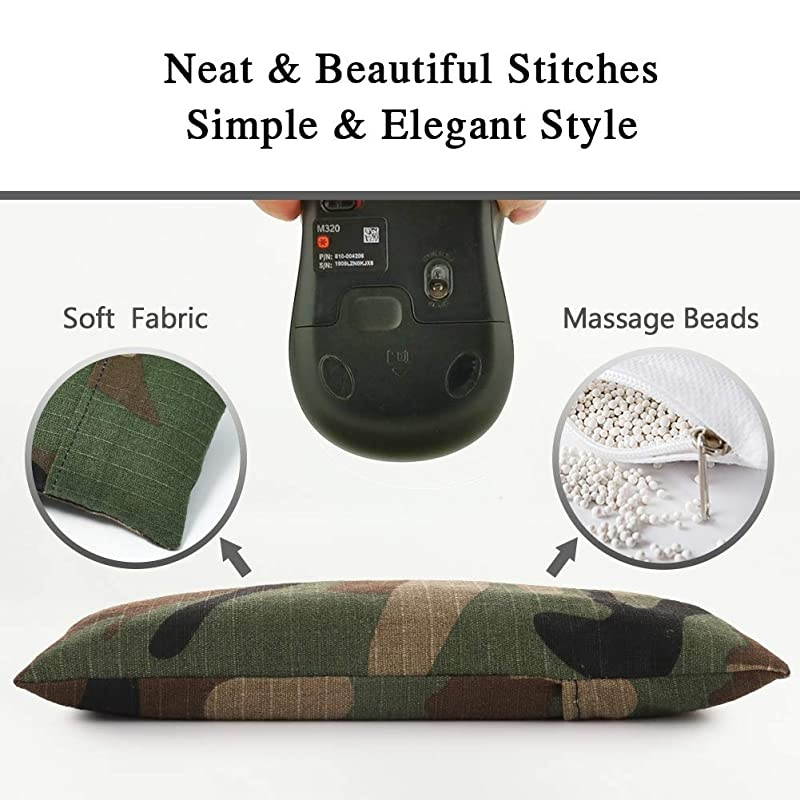Pad Wrist Support Set Keyboard Wrist Rest Pad Bean Bag with Ergobeads Wrist Pain Relief for Easy Typing Office PC Laptop SkinFriendly Breathable Washable Durable Camouflage