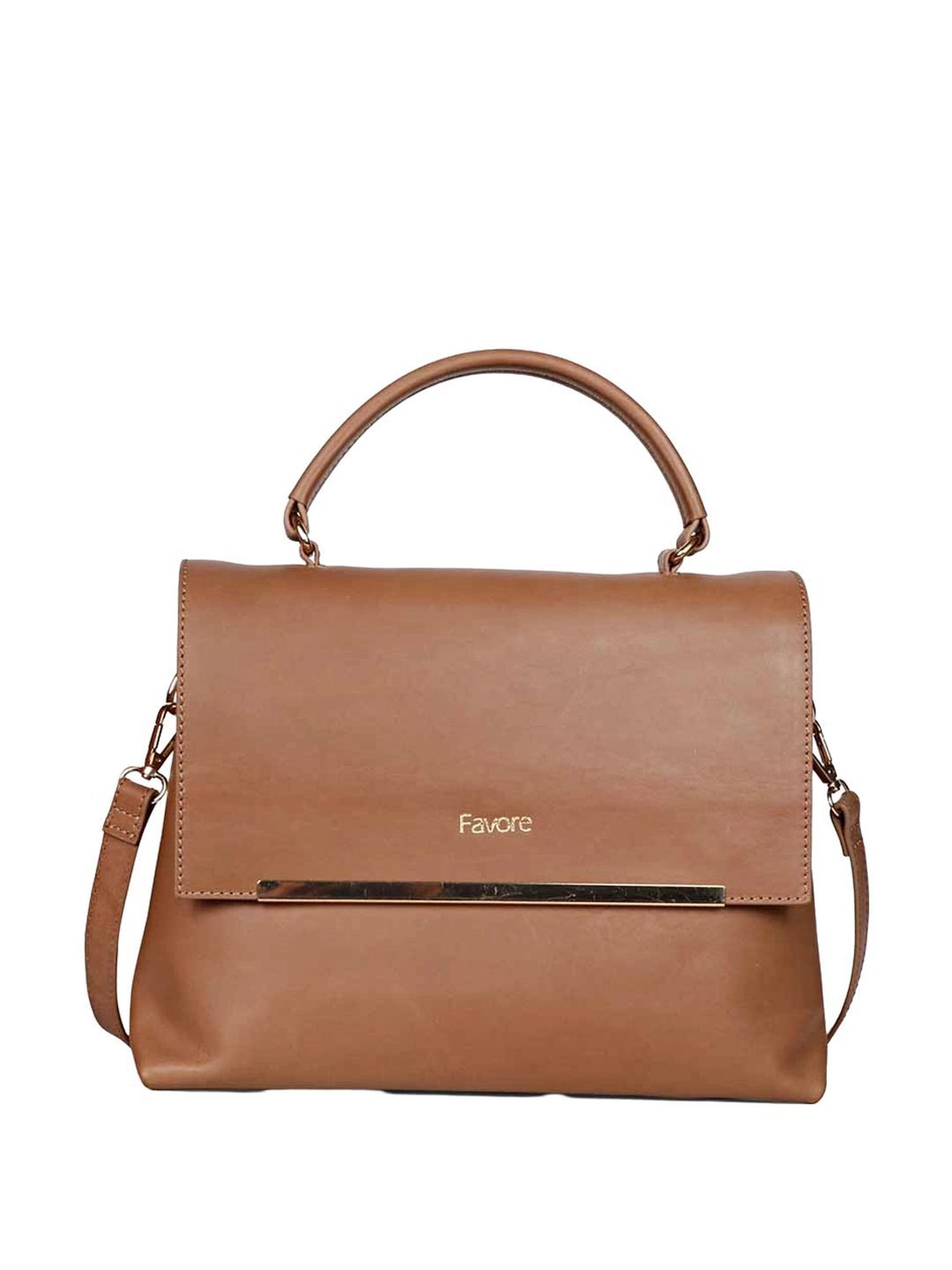 Saint G Tan Solid Medium Sling Handbag