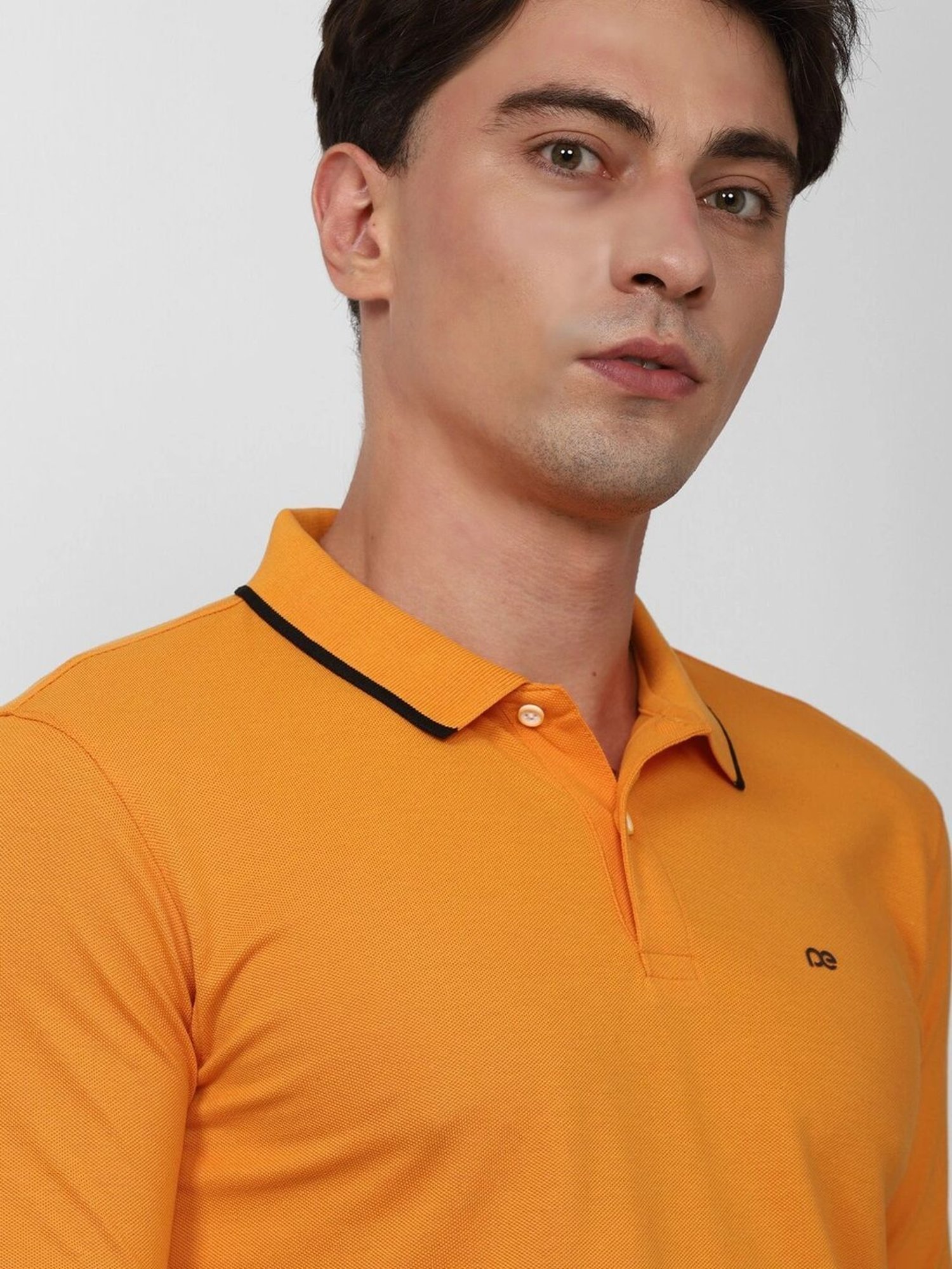 Peter England Orange Slim Fit Polo T-Shirt