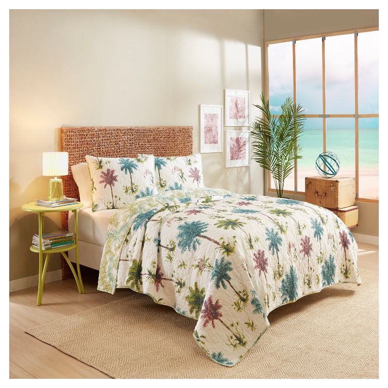 Palm Trees Arcadia Reversible Quilt Set (Twin) 2pc - Vue