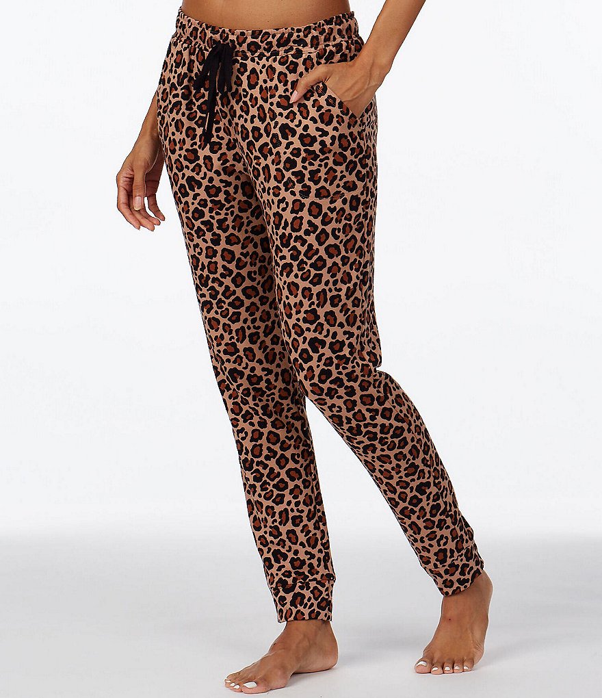 iRelax Animal Print Brushed French Terry Coordinating Sleep Pants