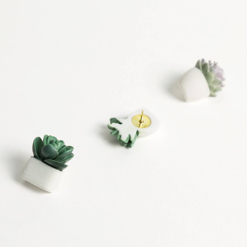 U Brands 6ct Potted Succulent Push Pins