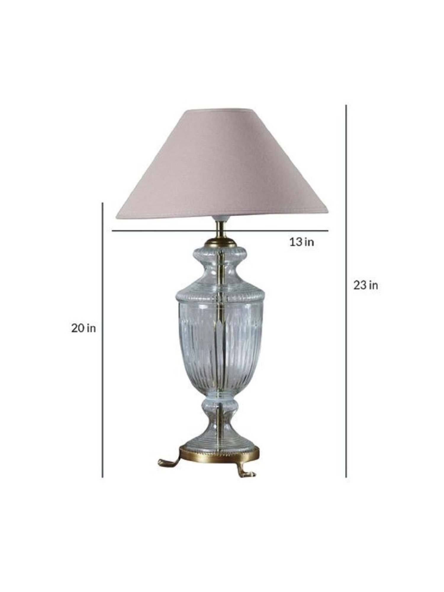 Kapoor Lamp Shades Transparent & Pink Glass Oleana Cotton Shade Table Lamp