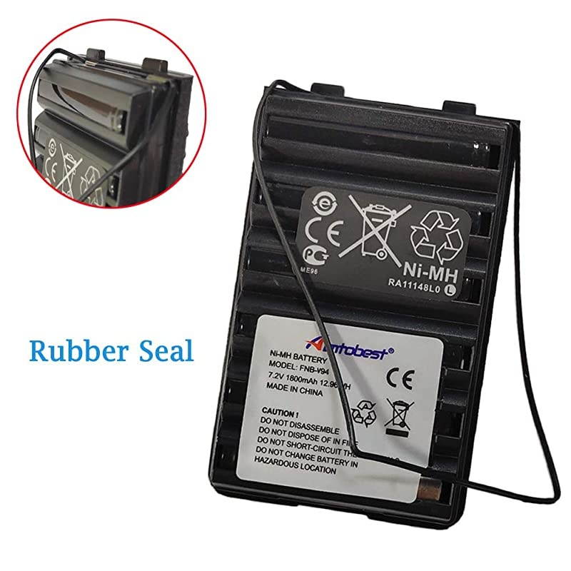 FNBV94 FNBV57 1800mAh NiMH Battery Compatible for Yaesu Vertex FT60R FT60R FT60 FT60 VX150 VX160 VX170 VX180 VXA220 Standard Horizon HX370S Two Way Radio