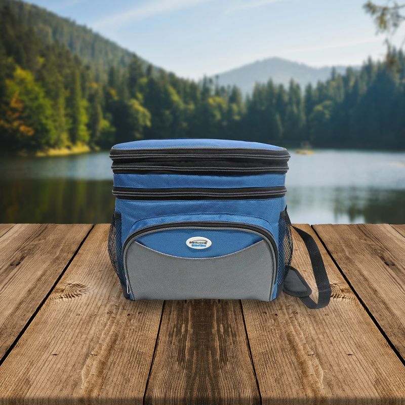 Brentwood Cooler Bag 6 Can w/ Hard Plastic Ice Bucket-BLUE