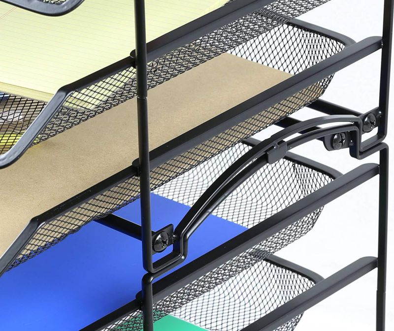 SimpleHouseware 3 Tier STACKABLE Desktop Document Letter Tray Organizer, Black