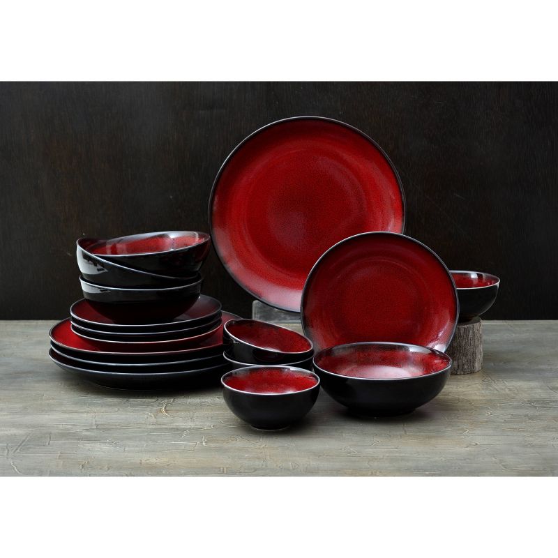16pc Stoneware Soma Dinnerware Set Red - Sango