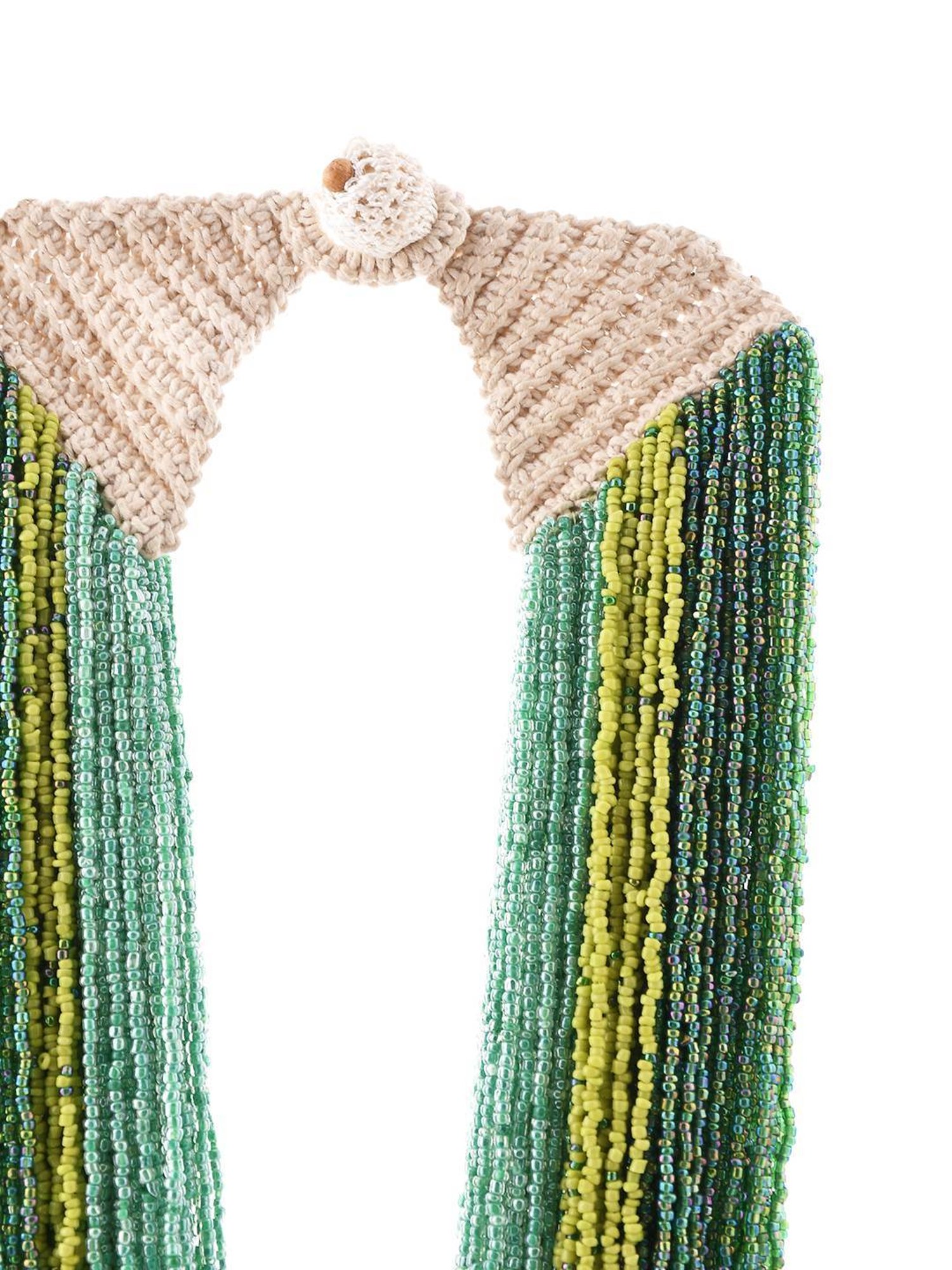 Imli Street Green Long Beaded Necklace