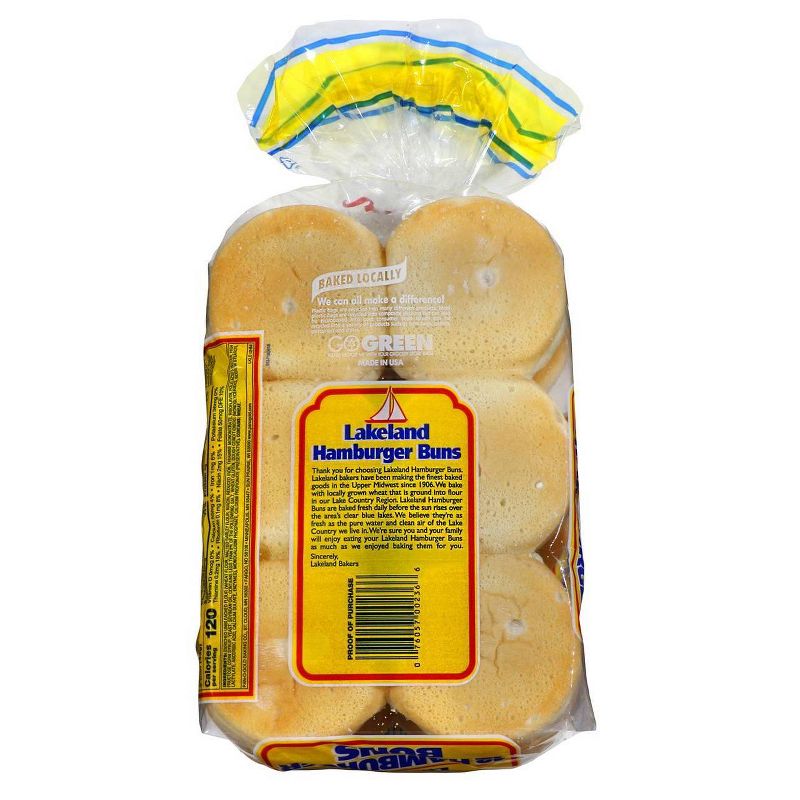 Lakeland Jumbo Hamburger Buns - 18oz/12ct
