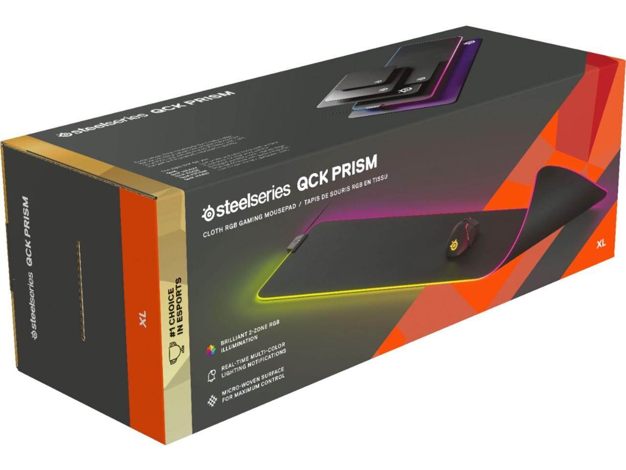 SteelSeries - QcK Prism XL Gaming Mouse Pad with RGB Lighting - Black