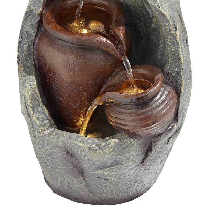 Chatsworth Two Tier Solar On Demand Fountain with Weathered Stone - Smart Solar