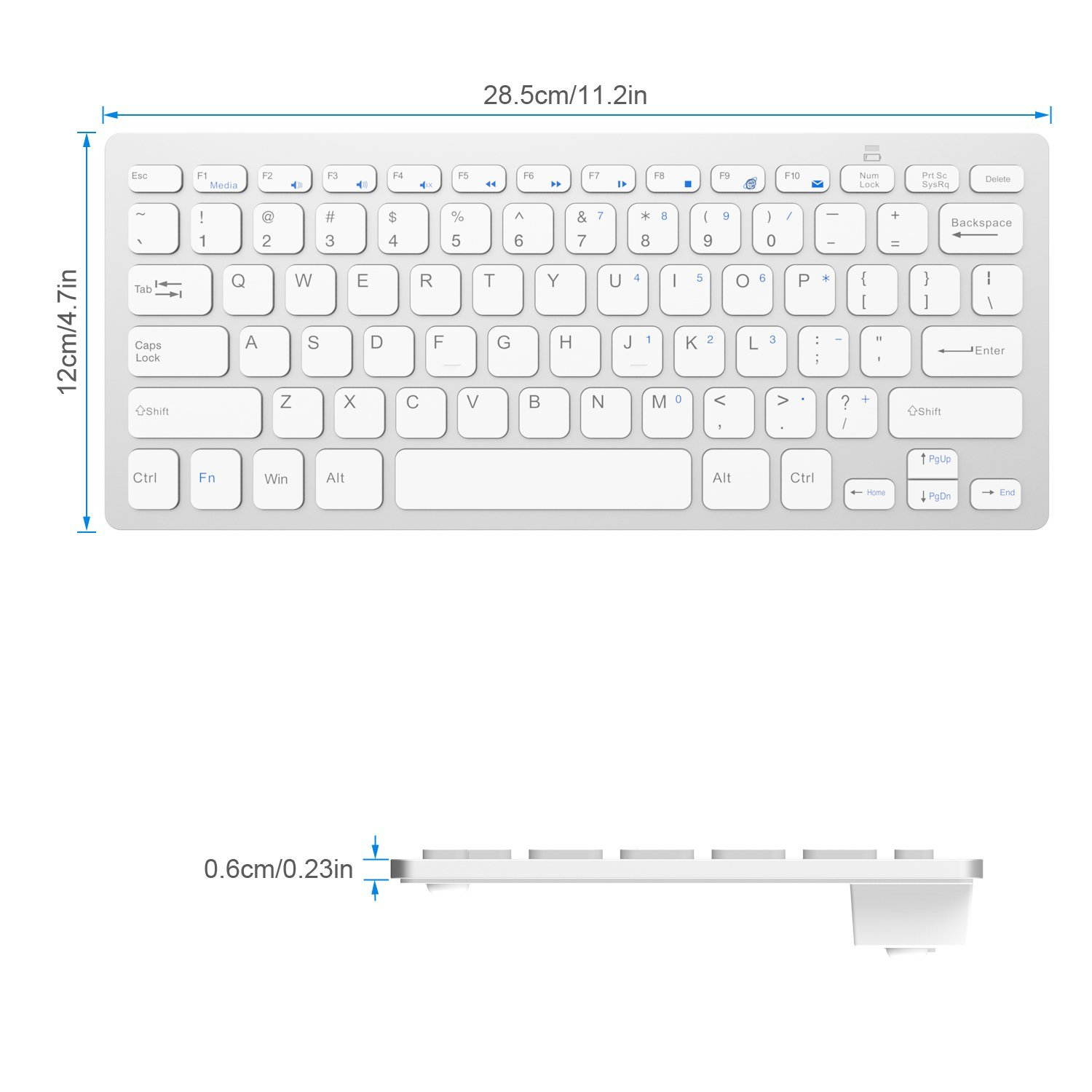 JETech Ultra-Slim 2.4G Wireless Keyboard  (Black) - 2160  for  Windows XP /7/8/10/Vista