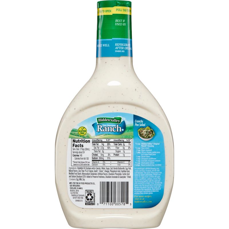 Hidden Valley Original Ranch Salad Dressing & Topping - Gluten Free - 24fl oz
