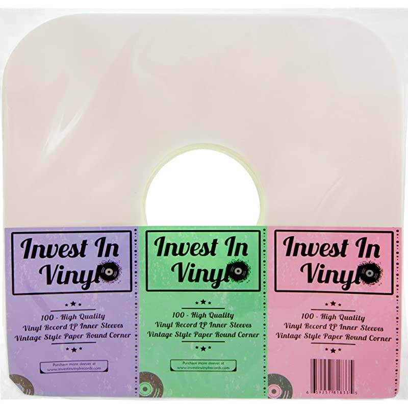 100 LP Vinyl Record Inner Sleeves Heavy Stock Ivory White Paper Rounded Corners Protective 33 RPM 12 Record Sleeves 80 GSM Covers Provide Your LP Collection with the Proper Protection
