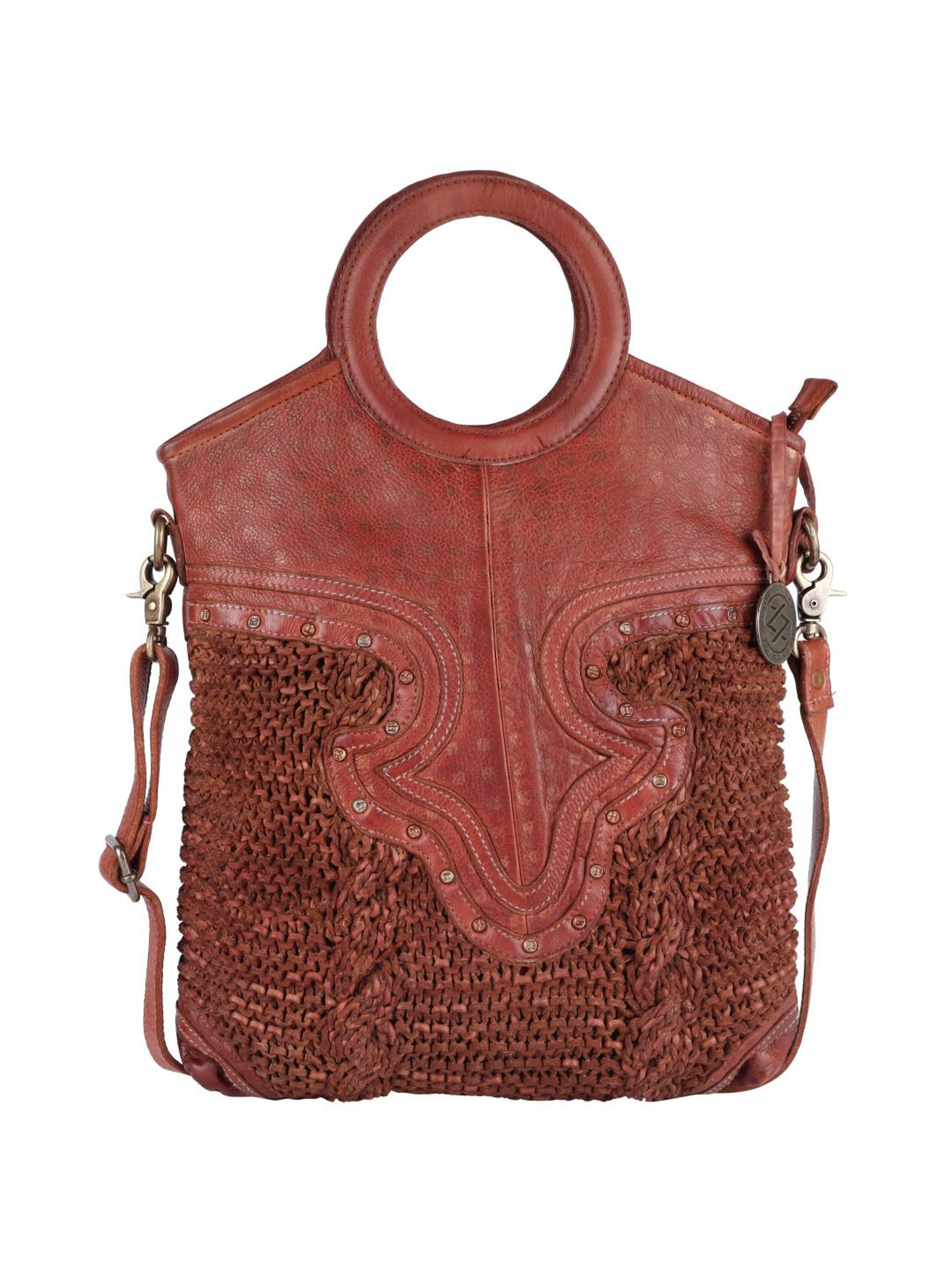 KOMPANERO Lara Tan Leather Textured Handbag