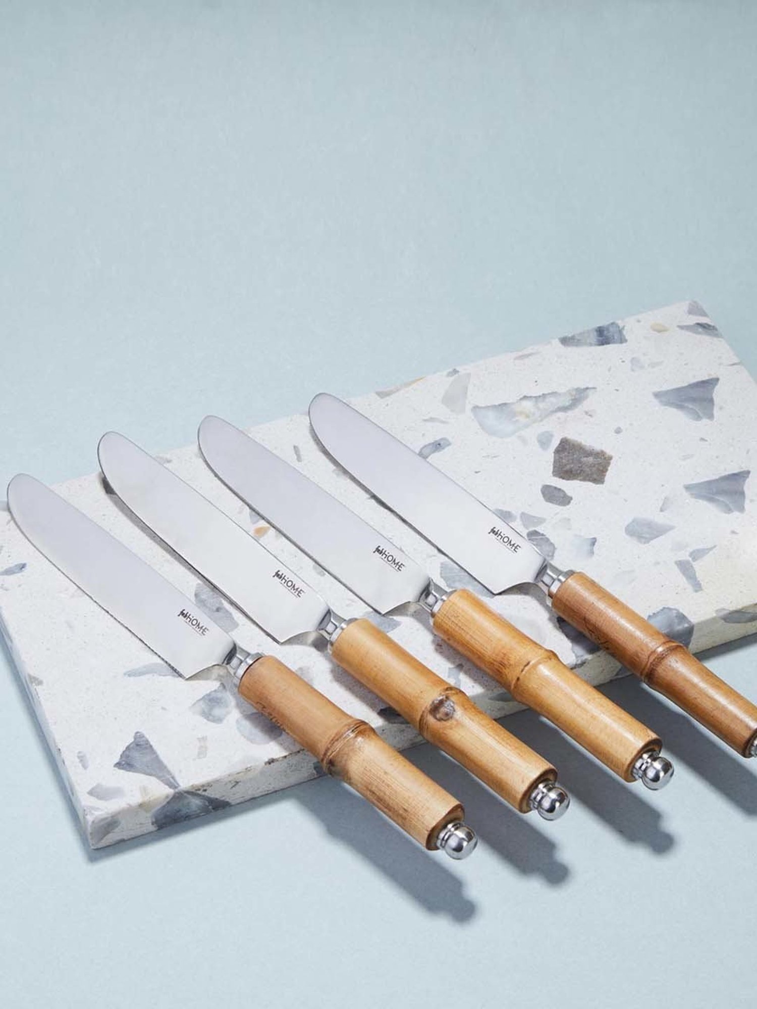 Fabindia Gulab Khus Silver Metal Dinner Knife - Set of 4