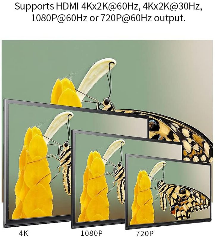 Docooler AM-9H20 HDMI Adapter HDMI to HDMI 4K Scaler Amplifier HDMI Down/Up Scaler Converter Switch for HDTV Blue-DVD Portable US Plug