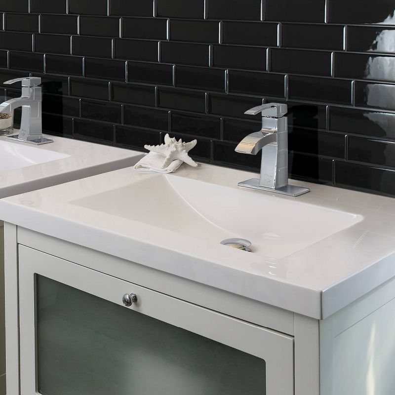 Smart Tiles 11.56'' X 8.38'' Self Adhesive 3D Peel and Stick Backsplash Tiles Black