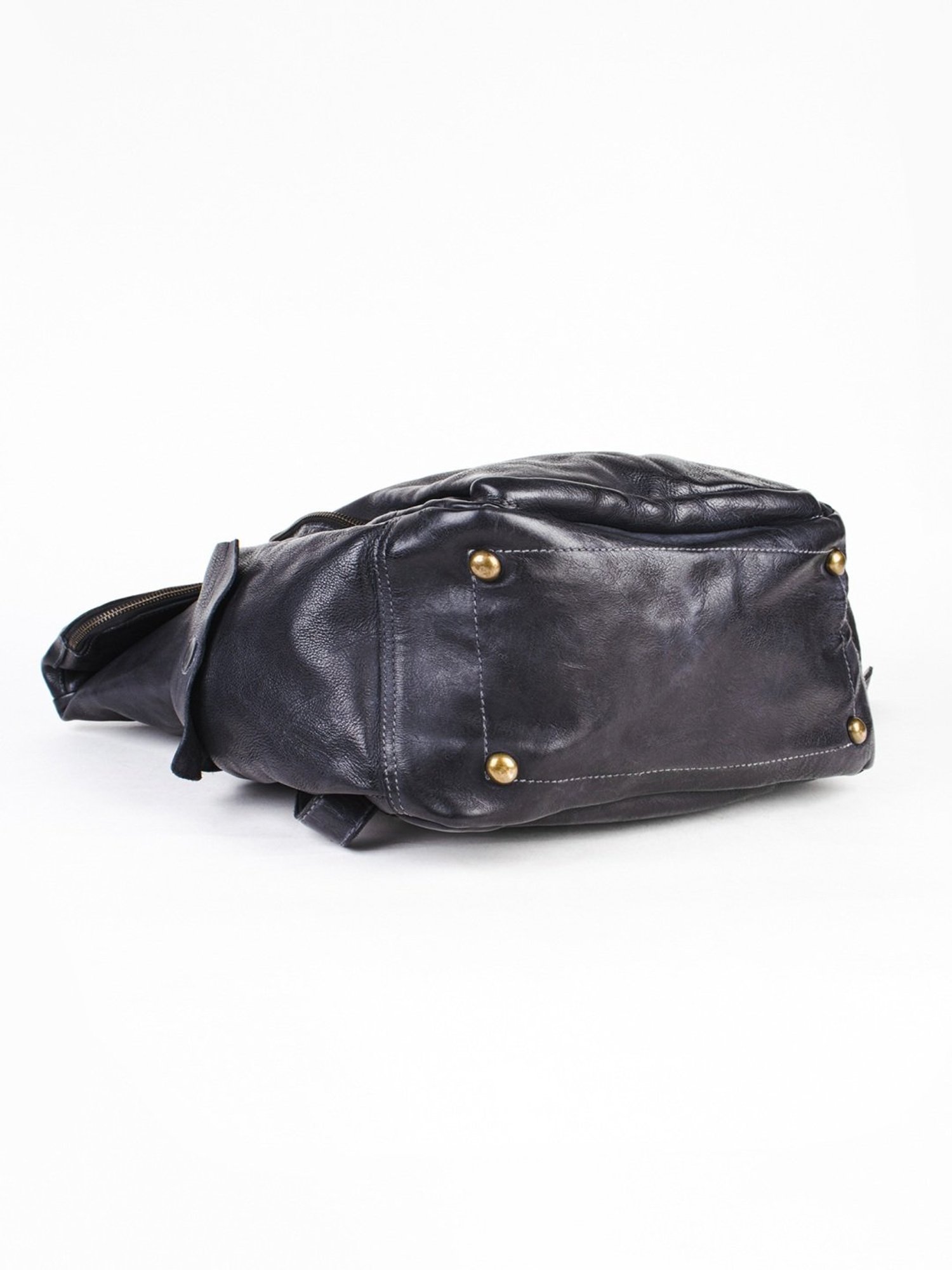 Art N Vintage Leo Black Leather Solid Large Backpack