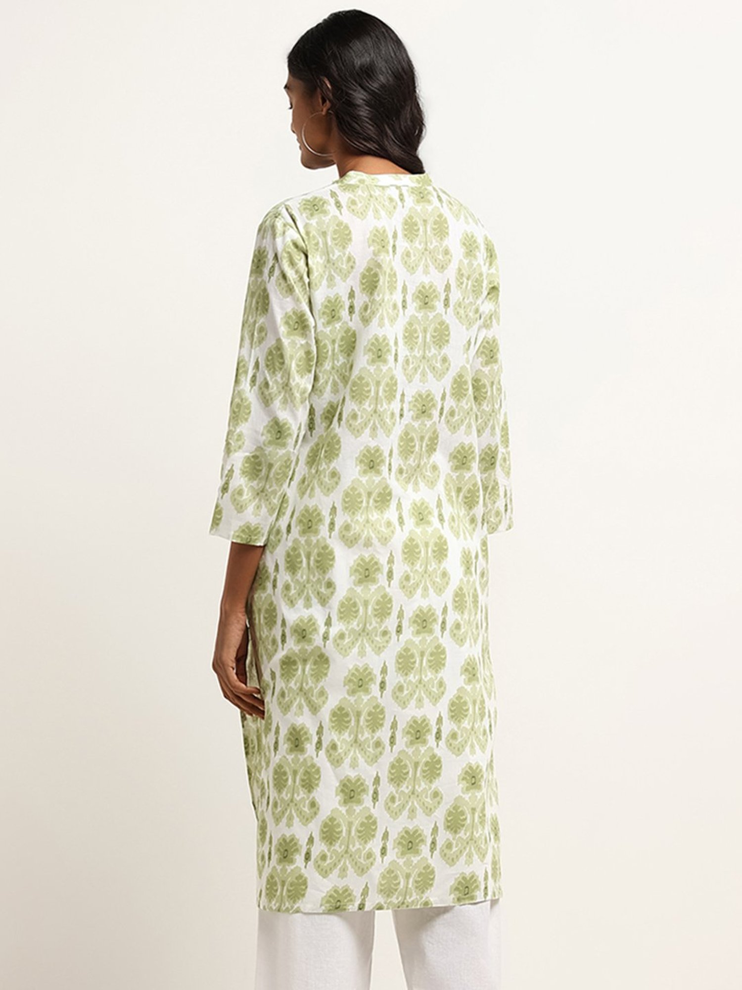 Utsa by Westside Green Leaf Print Kurta