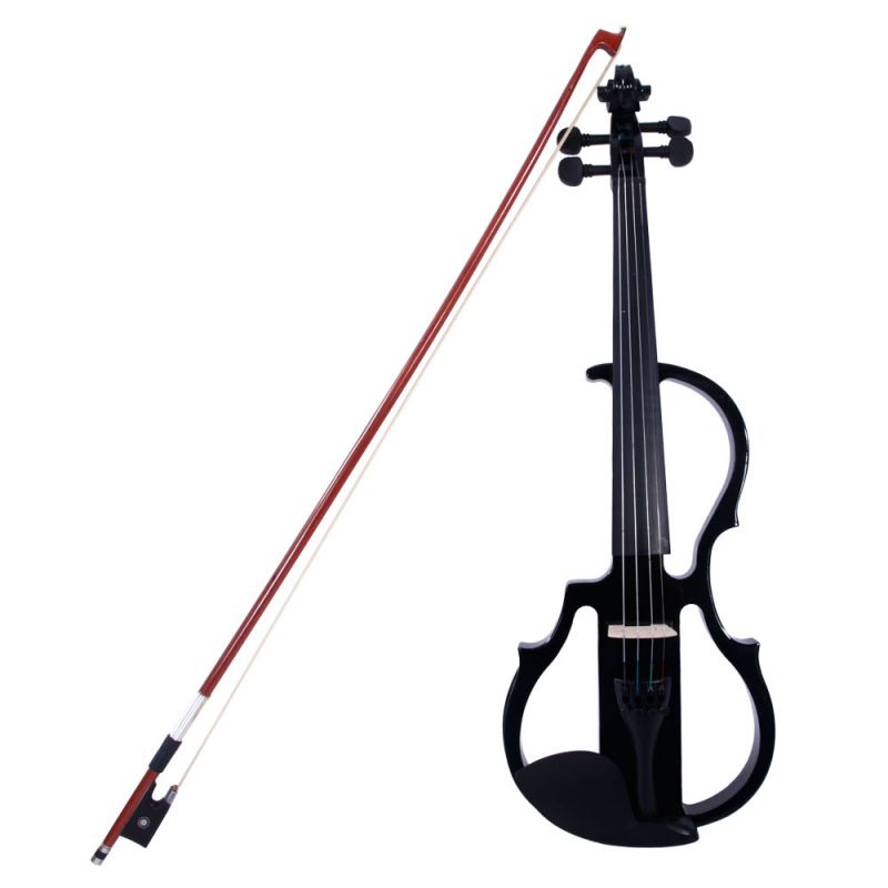 4/4 Right Handed Black Spruce Electric Violin + Case + Bow + Rosin + Headphone