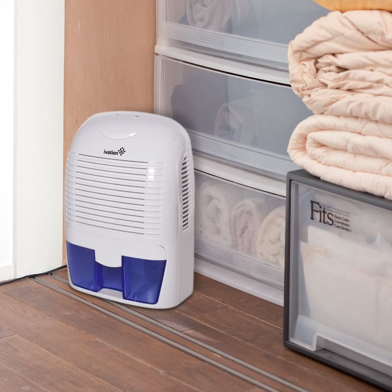 Ivation 1.25 Pint Mid-Size Thermo-Electric Dehumidifier For Spaces Up to 2,200 Cubic Feet