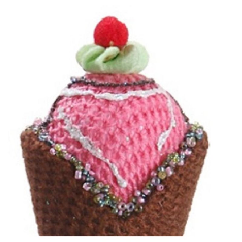 Allstate 6" Cupcake Heaven Strawberry Ice Cream Cone Christmas Ornament - White/Brown