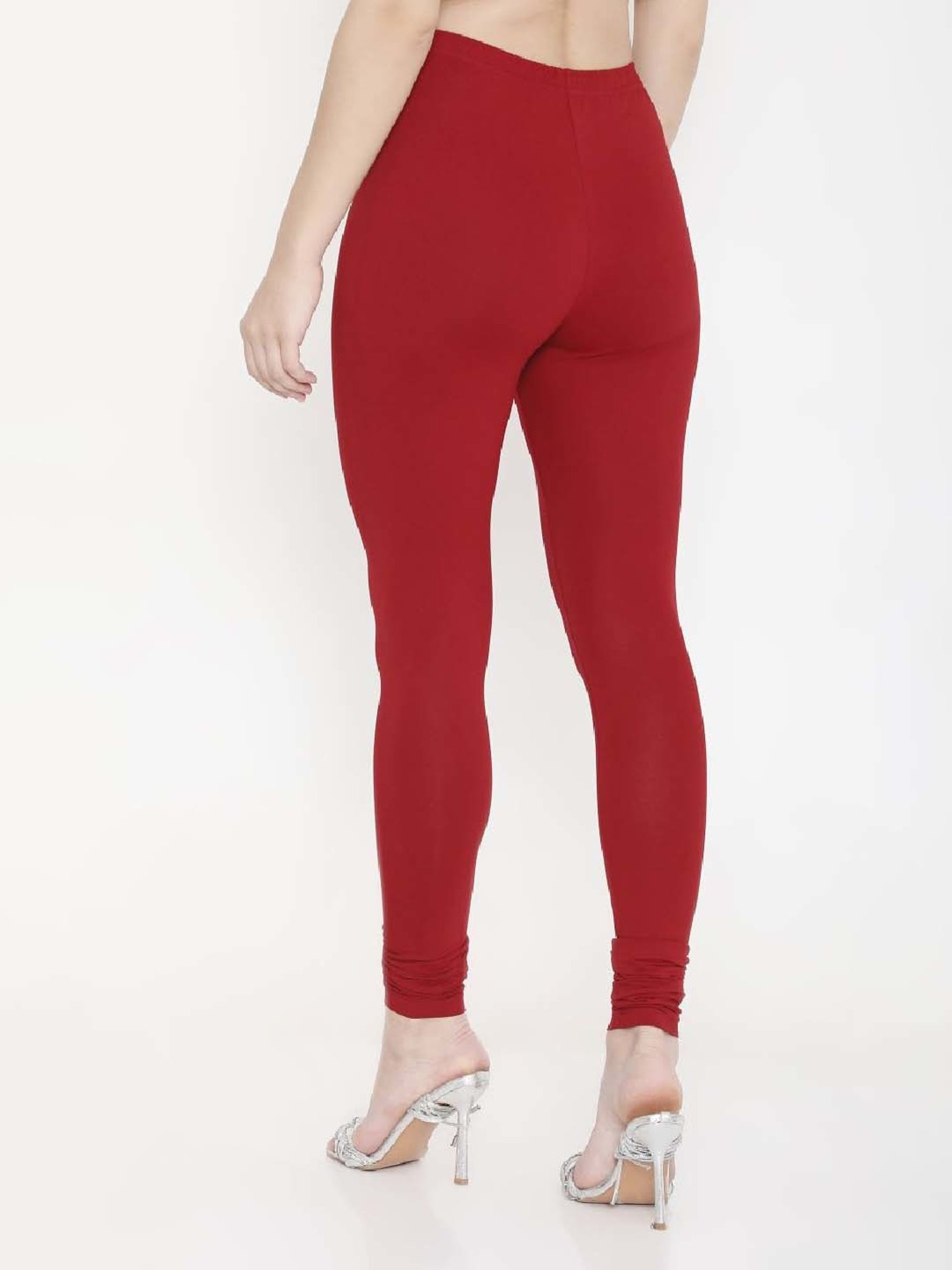 FEELINGS Maroon Plain Churidar Leggings