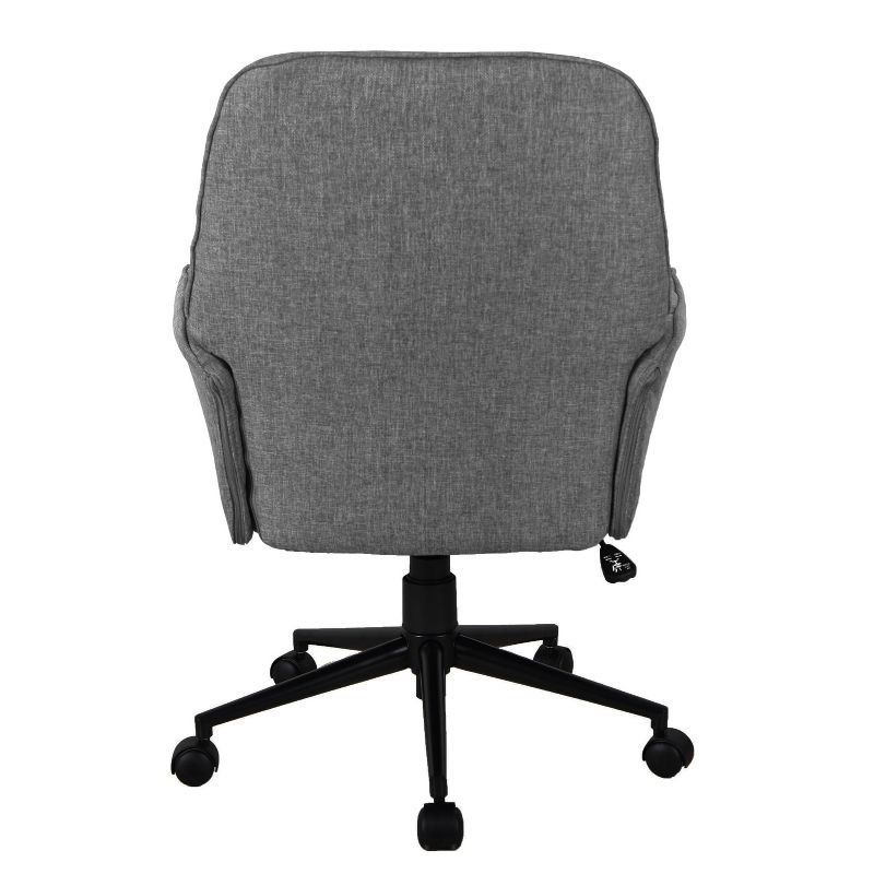 Modern Upholstered Tufted Office Chair with Arms Gray - Techni Mobili
