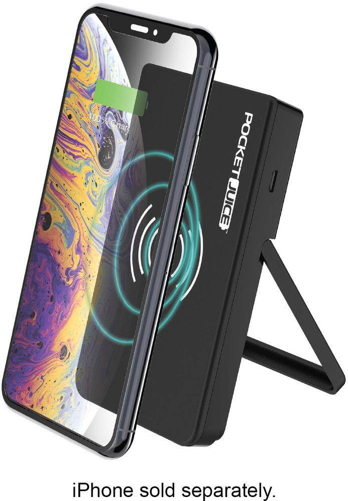 PocketJuice Wireless Air 10,000 mAh Portable Charger for Most USB Enabled Devices - Black