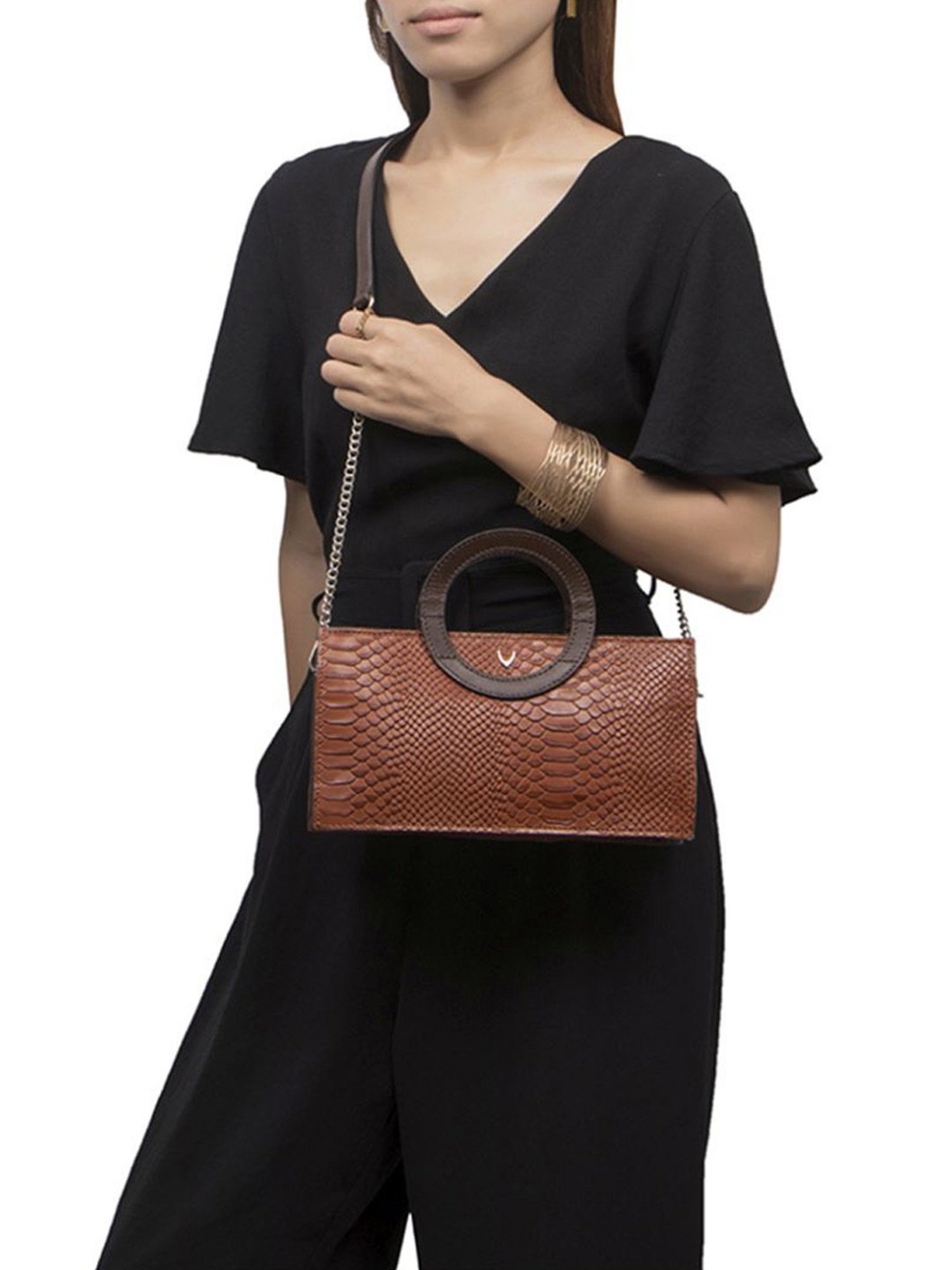 Hidesign Brazilia 01 Tan Leather Textured Handbag