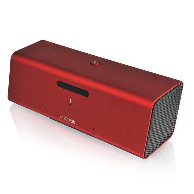 Microlab MD 212 Portable Bluetooth Speaker Dock with 30-pin Connecter and Mic (Red)